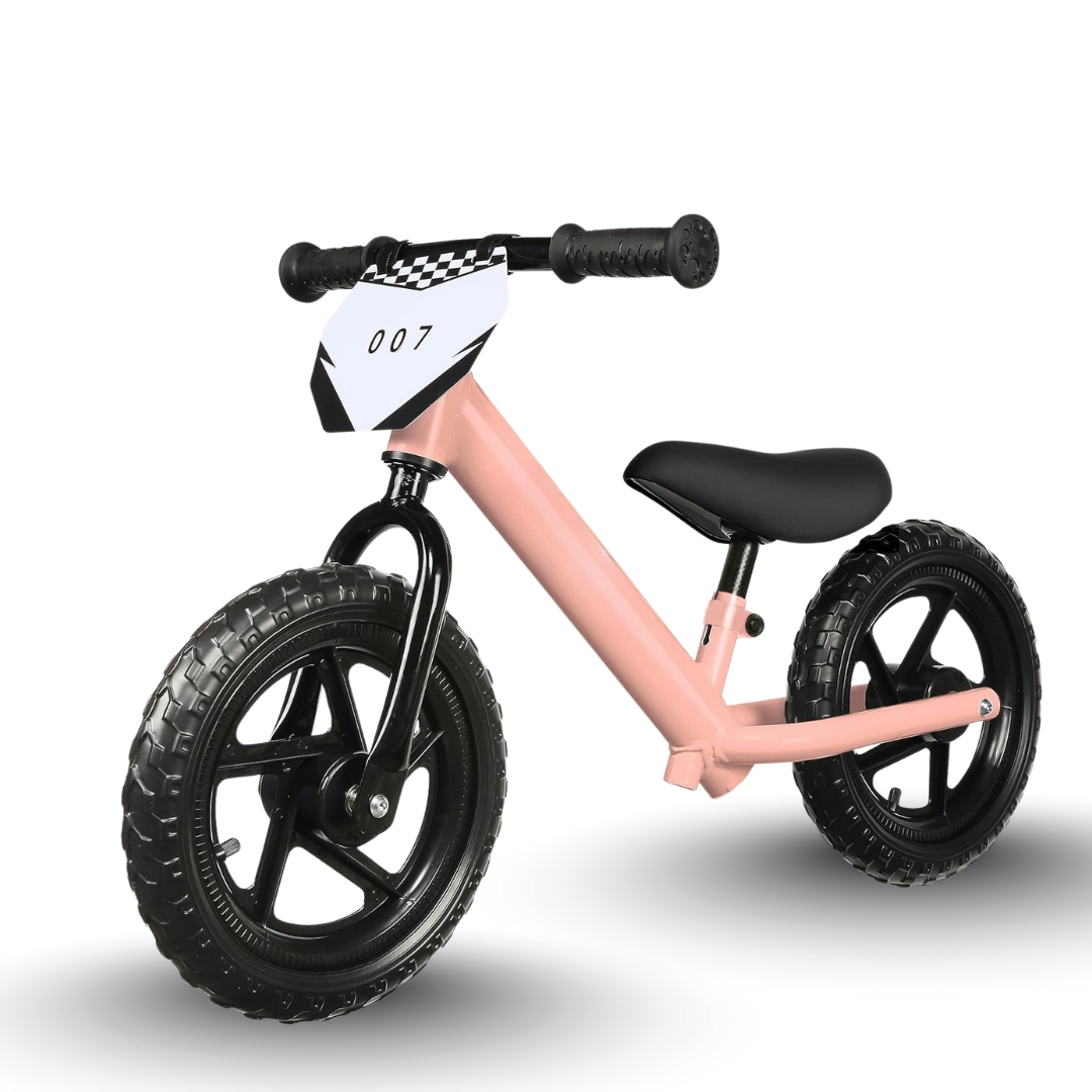 Toddler Balance Bike 12 Inch Frame with Adjustable Seat and Name Plate